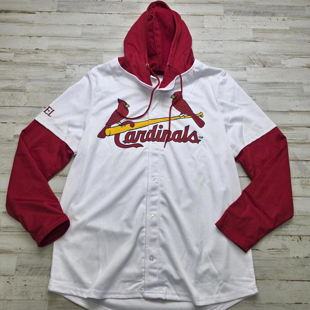 St Louis Cardinals Hoodie Button-Up Jersey SGA -  Fan Gift Men's XL